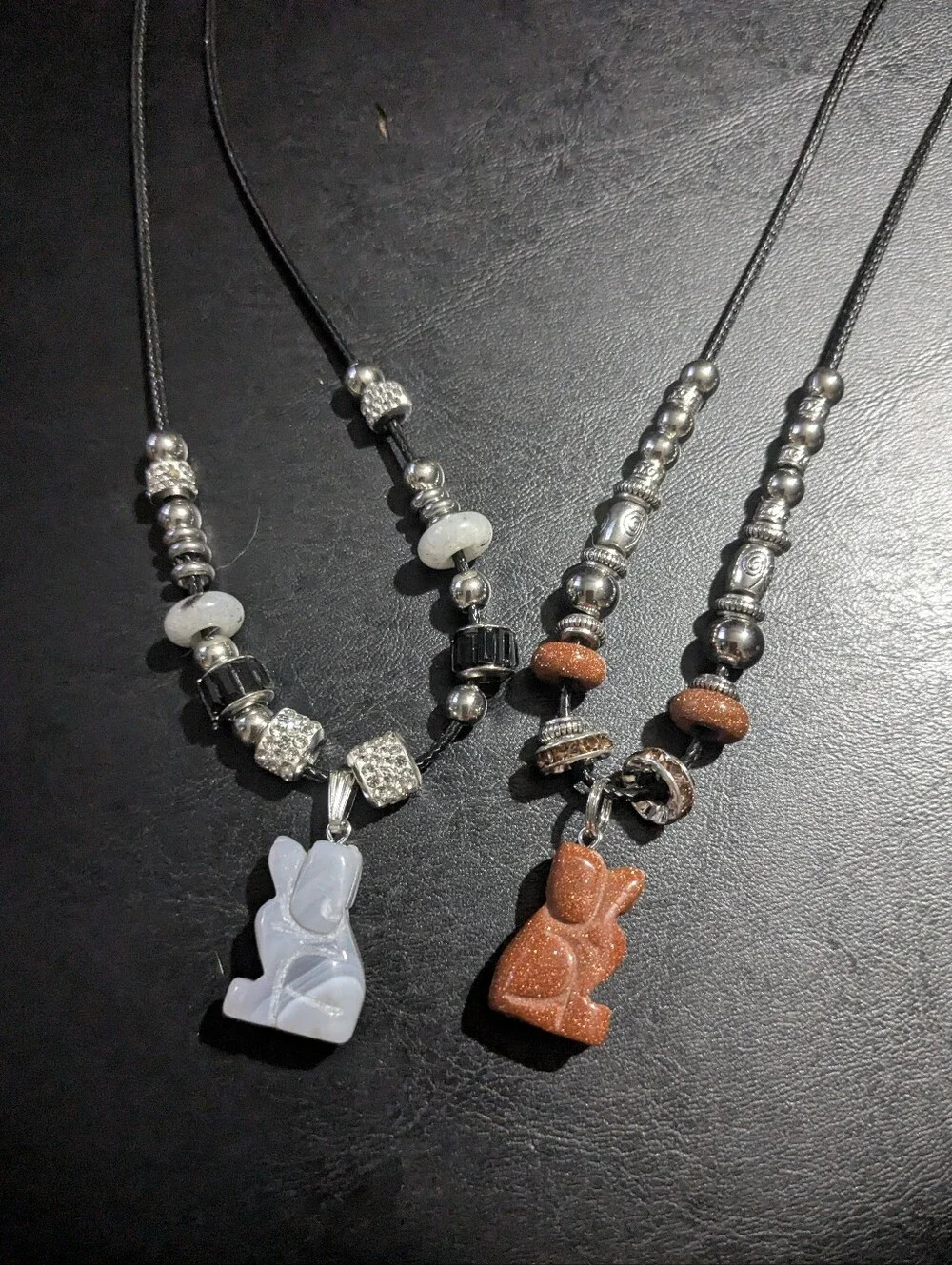 Hand Carved Sandstone 'Man's Best Friend's Dog Pendant Beaded Necklace